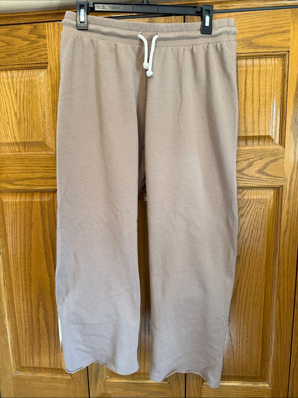 perfectwhitetee Cropped Drawstring Sweatpants in Taupe- Medium